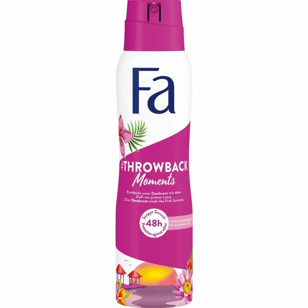 Fa Deodorant Spray Throwback Moments Roze Lotus 150ml - 25 Stuks