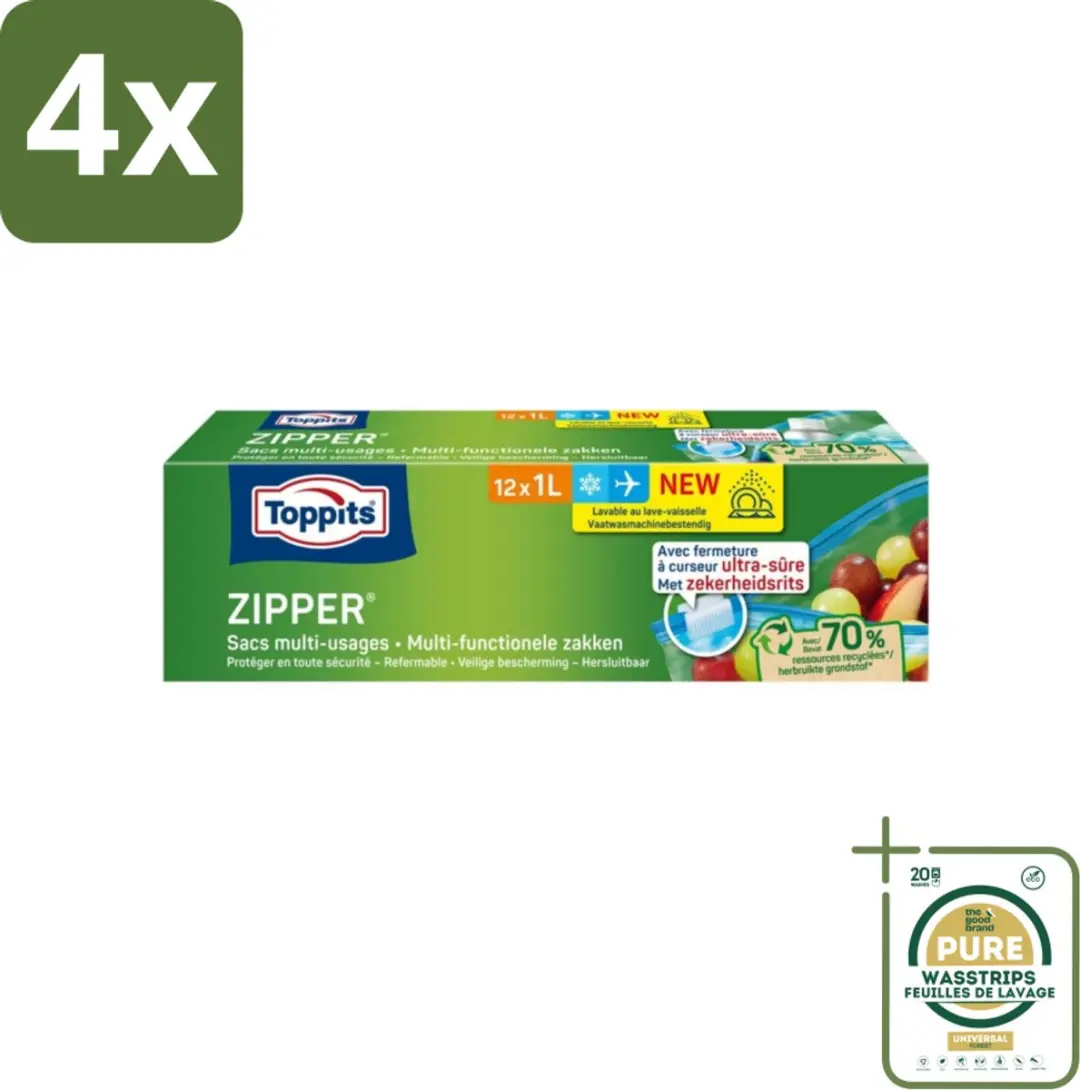 Toppits Zipper Multifunctionele Zakken 1L