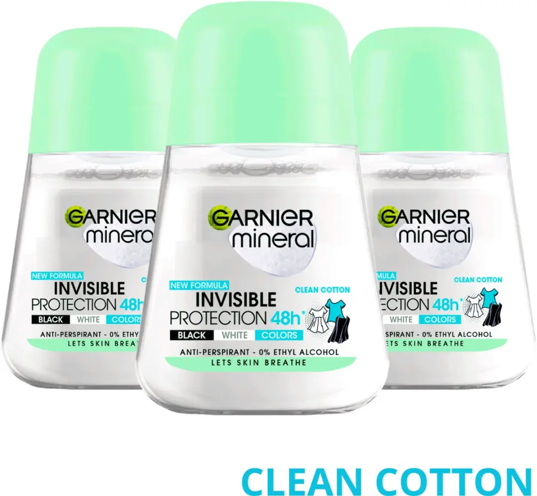 Garnier Mineral Invisible Protection Deo Roller 150ml - 3x50ml