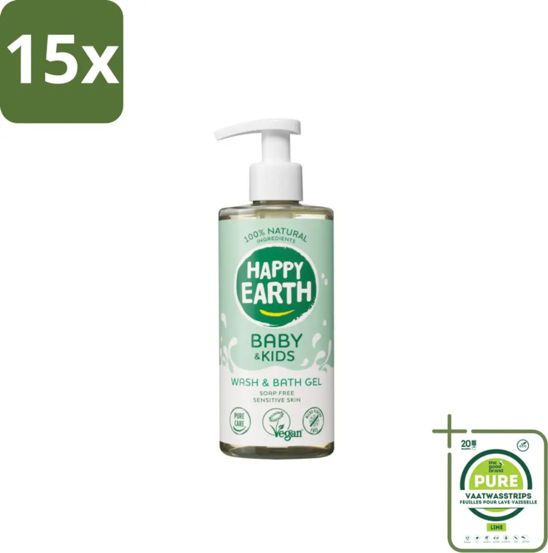 Happy Earth Was & Badgel Zeepvrij Babywasgel 300ml
