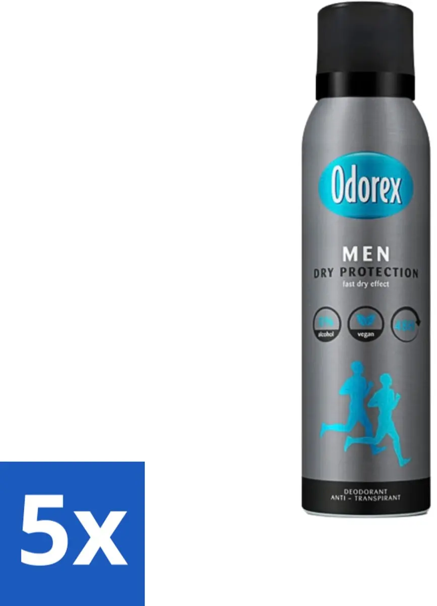 Odorex Men Deodorant Spray Dry Protection 150ml - 5 Stuks