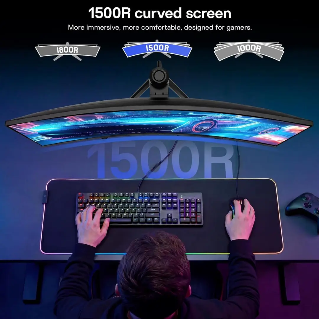 Koorui G3441XC Gebogen Gaming Monitor 34" - WQHD 240Hz - Zwart