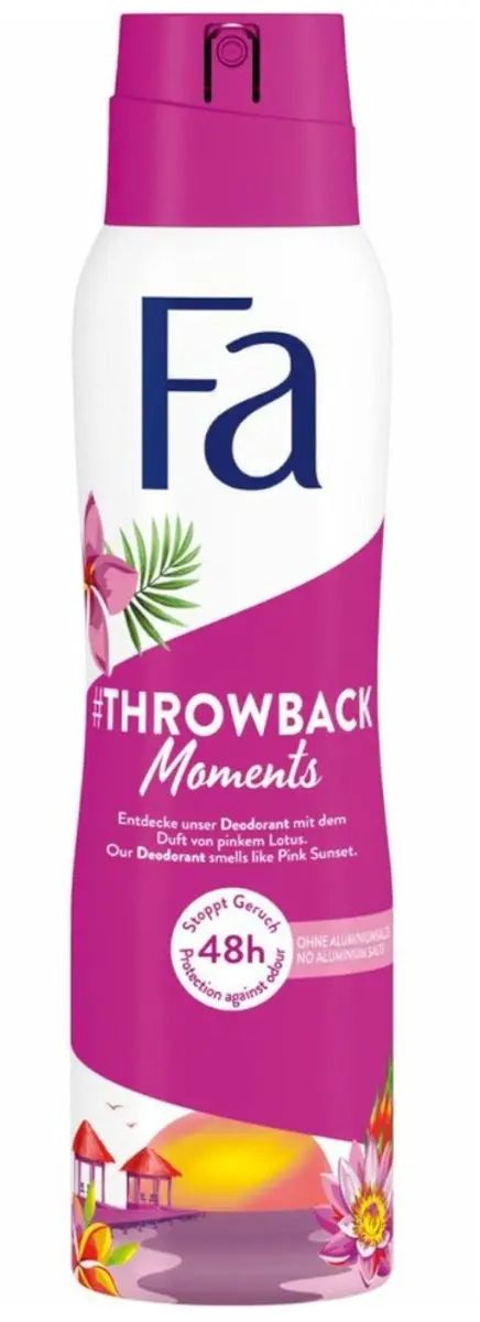 Fa Deodorant Spray Throwback Moments 150ml - 20 Stuks - Roze Lotus