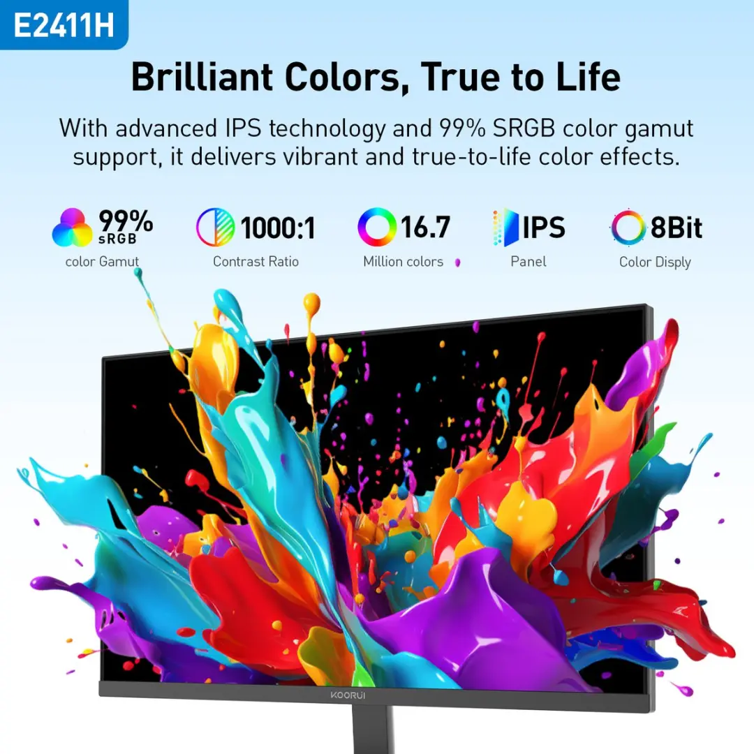 Koorui E2411H Monitor 24" - 120Hz FHD IPS - Zwart