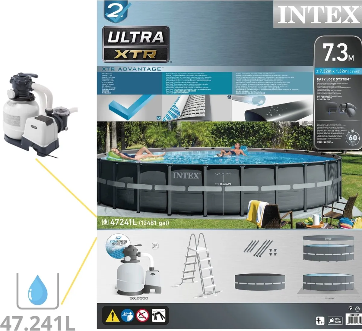Intex Ultra XTR Frame Zwembad 732x132cm - 47.241L - MPN 26340GN