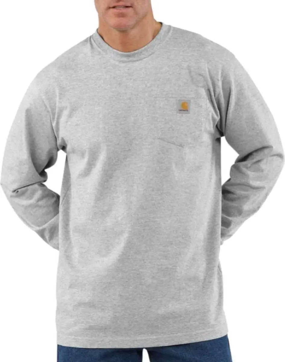 Carhartt K126 Heavyweight T-Shirt Heren - L - Heather Grey