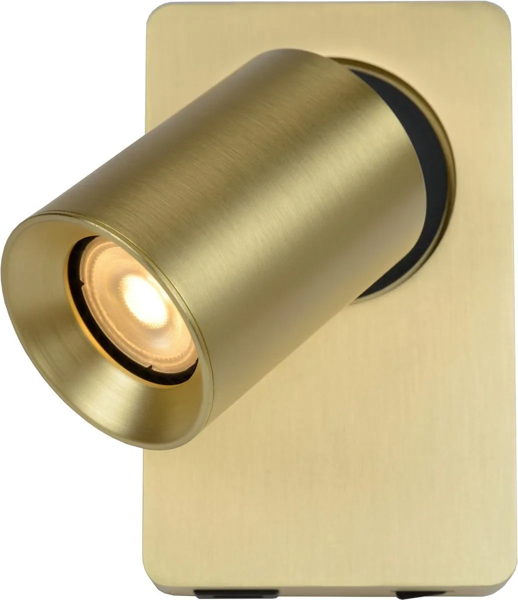 Lucide Nigel Bedlamp Wandlamp - LED Dim to Warm 2200K/3000K - Mat Goud