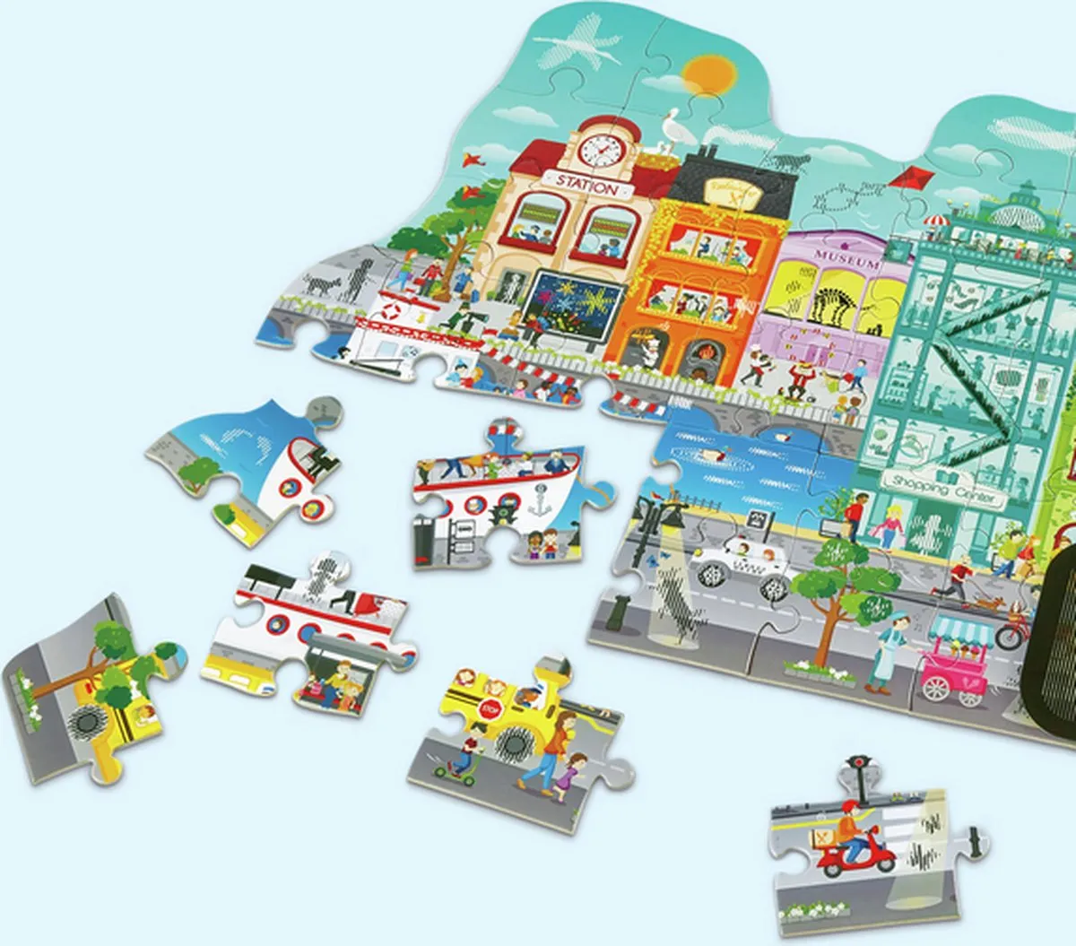 Hape Animiertes Stadt Puzzle 50 Stuks - Veelkleurig