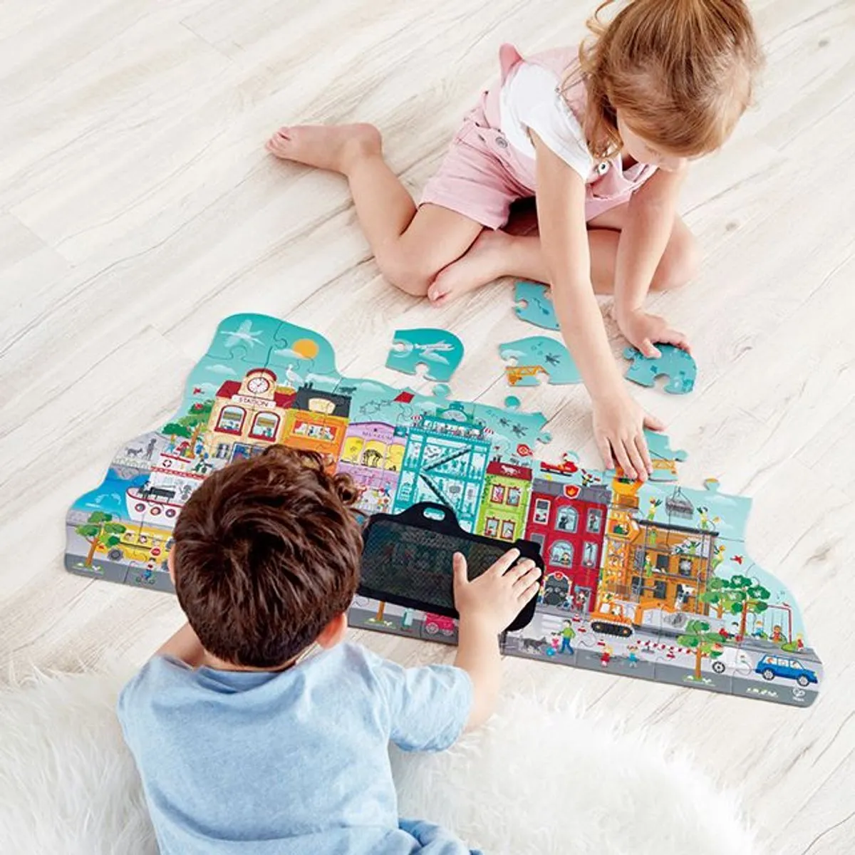 Hape Animiertes Stadt Puzzle 50 Stuks - Veelkleurig