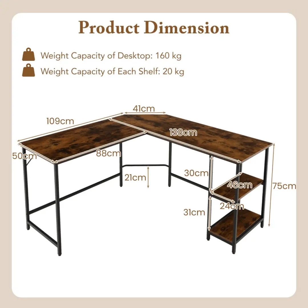 Songmics Commode 7 Lades - MDF & Staal - Bruin