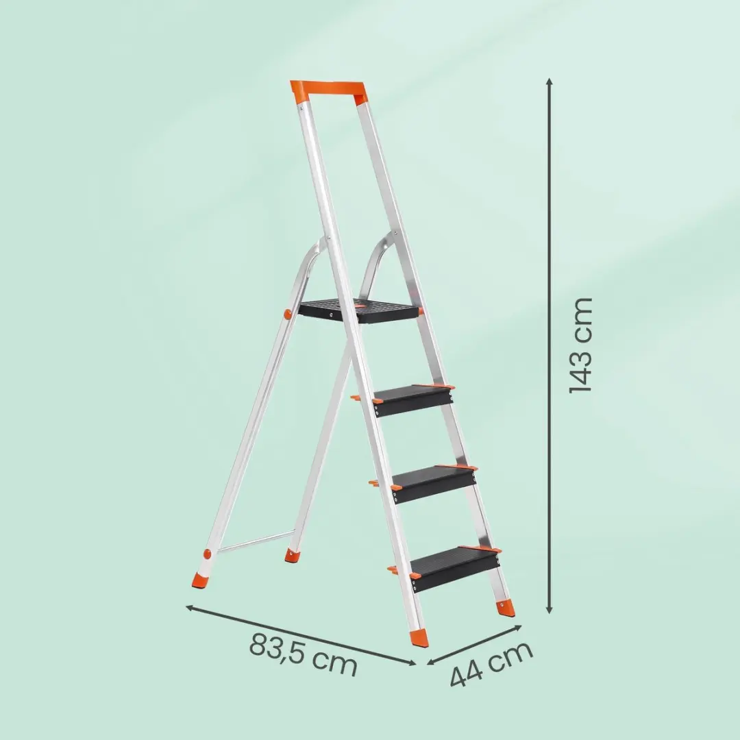 Songmics Aluminium Ladder 4 Treden - Antislip