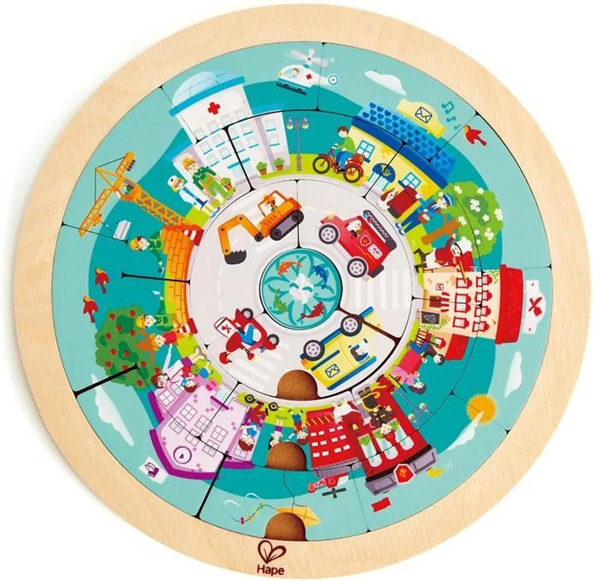Hape Puzzel Beroepenrotonde 15 Stuks - Multi - afbeelding 2 van 4