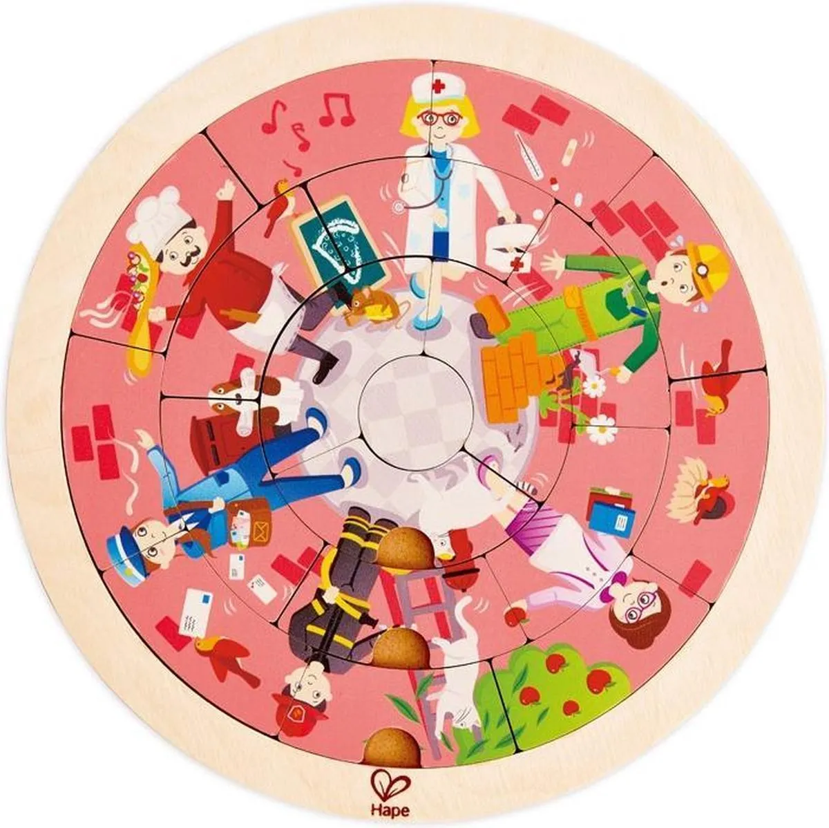 Hape Puzzel Beroepenrotonde 15 Stuks - Multi - afbeelding 3 van 4