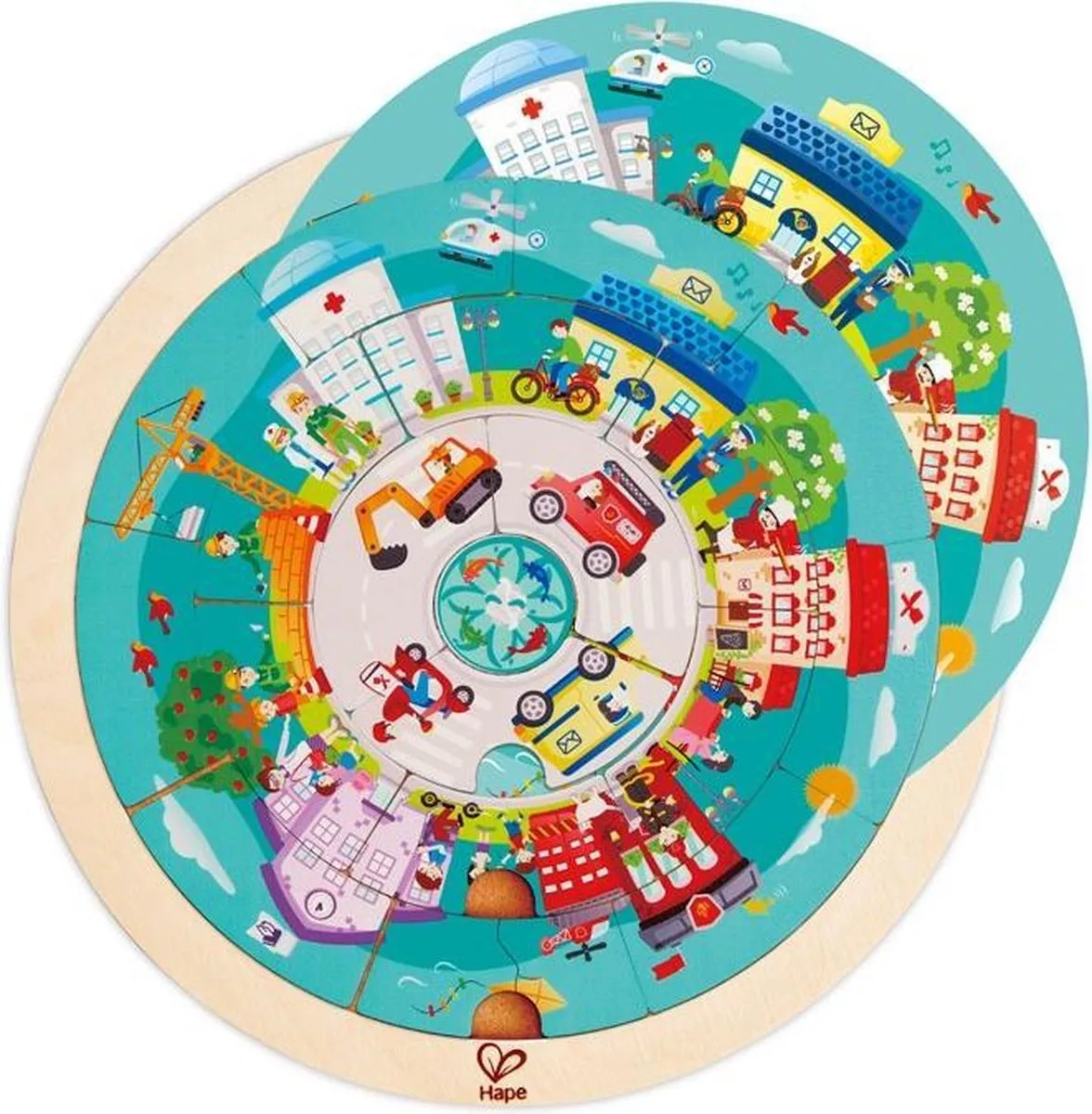 Hape Puzzel Beroepenrotonde 15 Stuks