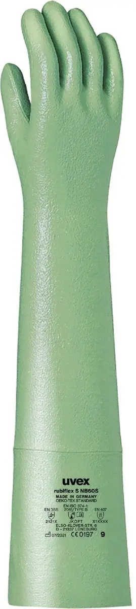 Uvex Rubiflex NB S Chemisch Bestendige Handschoenen - Groen