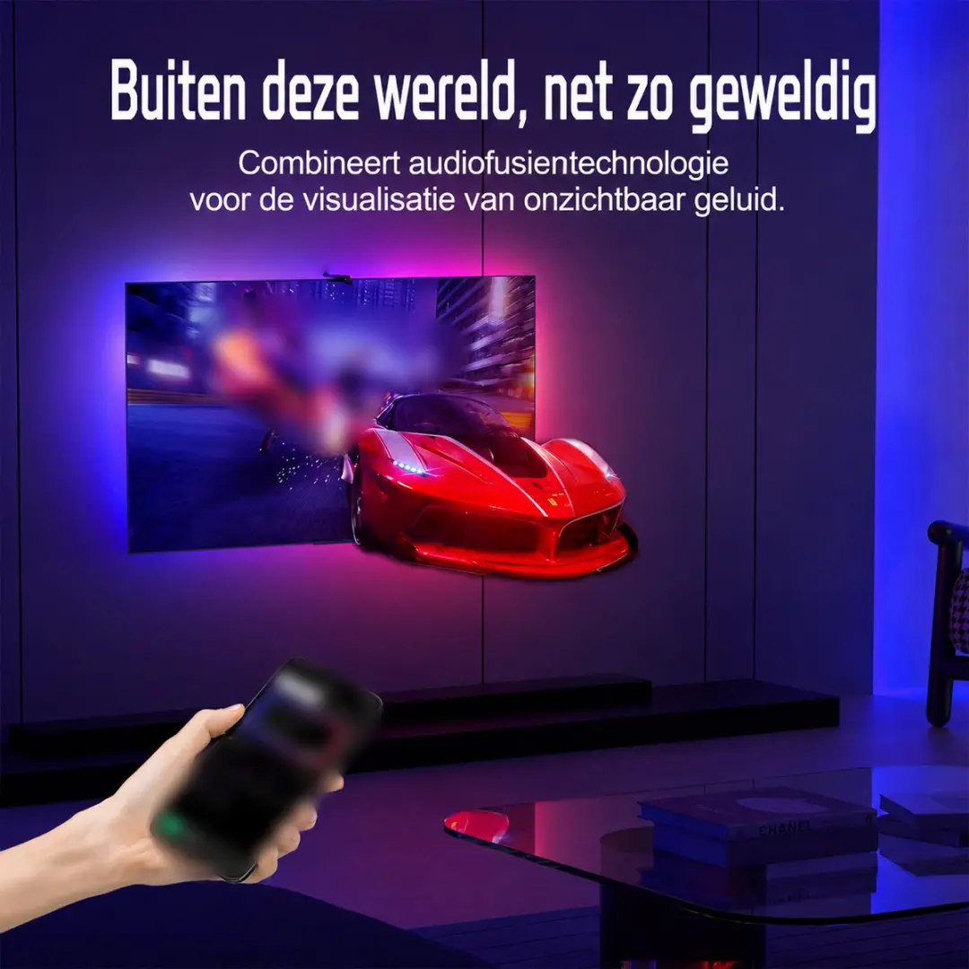 ECTEATOY TV Backlight RGB 5m - 70-85 inch - App & Afstandsbediening - Zwart