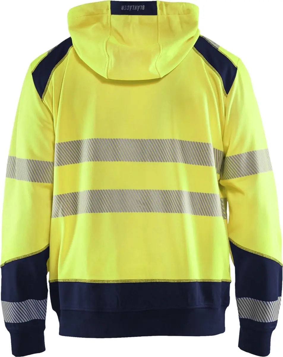 Blåkläder Hooded Sweatshirt High Vis 3546-2528 - L - Geel/Marineblauw