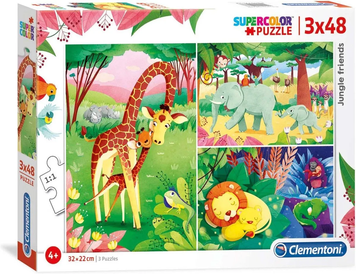 Clementoni Jungle Friends Legpuzzel 48 Stuks - 3 Stuks - afbeelding 5 van 5