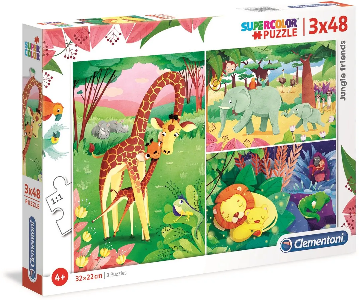 Clementoni Jungle Friends Legpuzzel 48 Stuks - 3 Stuks - afbeelding 3 van 5