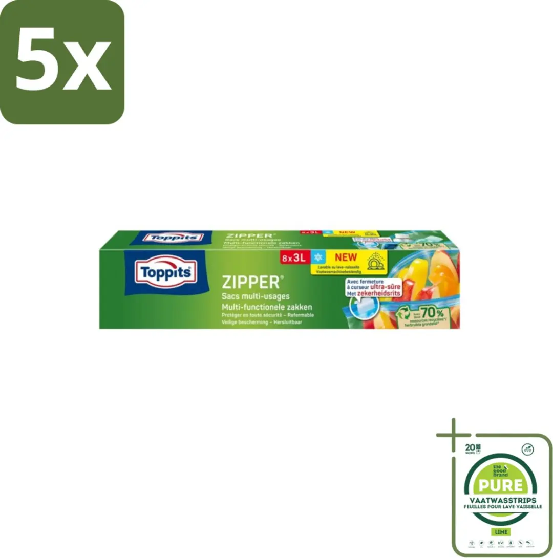 Toppits Zipper Multifunctionele Zakken 3L
