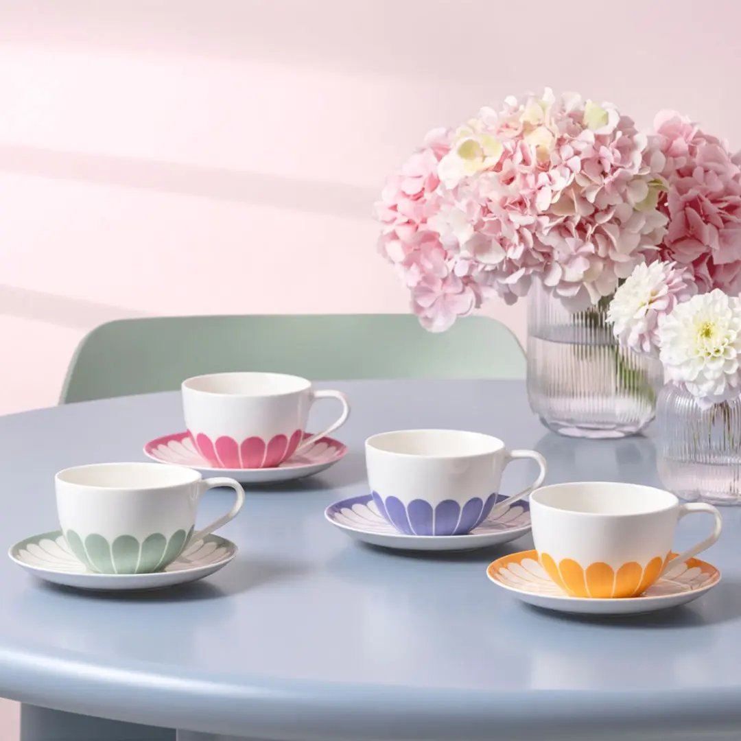Villeroy & Boch Cappuccinotassen Fleur Couleur 300ml - 6 Stuks - Geel