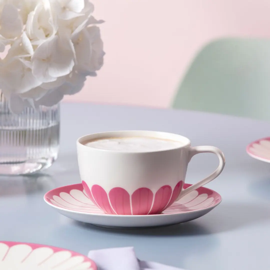 Villeroy & Boch Cappuccinotassen Fleur Couleur - 300ml - 6 Stuks - Roze
