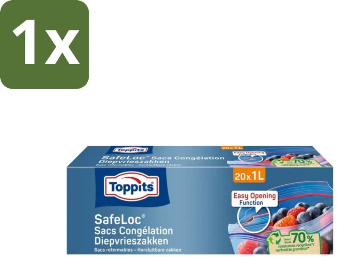 Toppits Safeloc Diepvrieszakken 1L