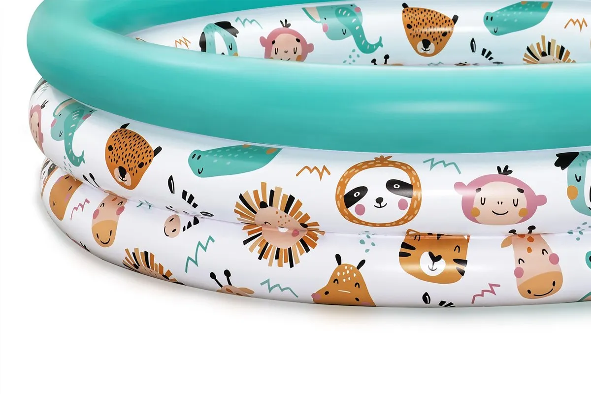 Bestway Safari Pals Kinderzwembad 102cm - 3 Ringen - Meerkleurig