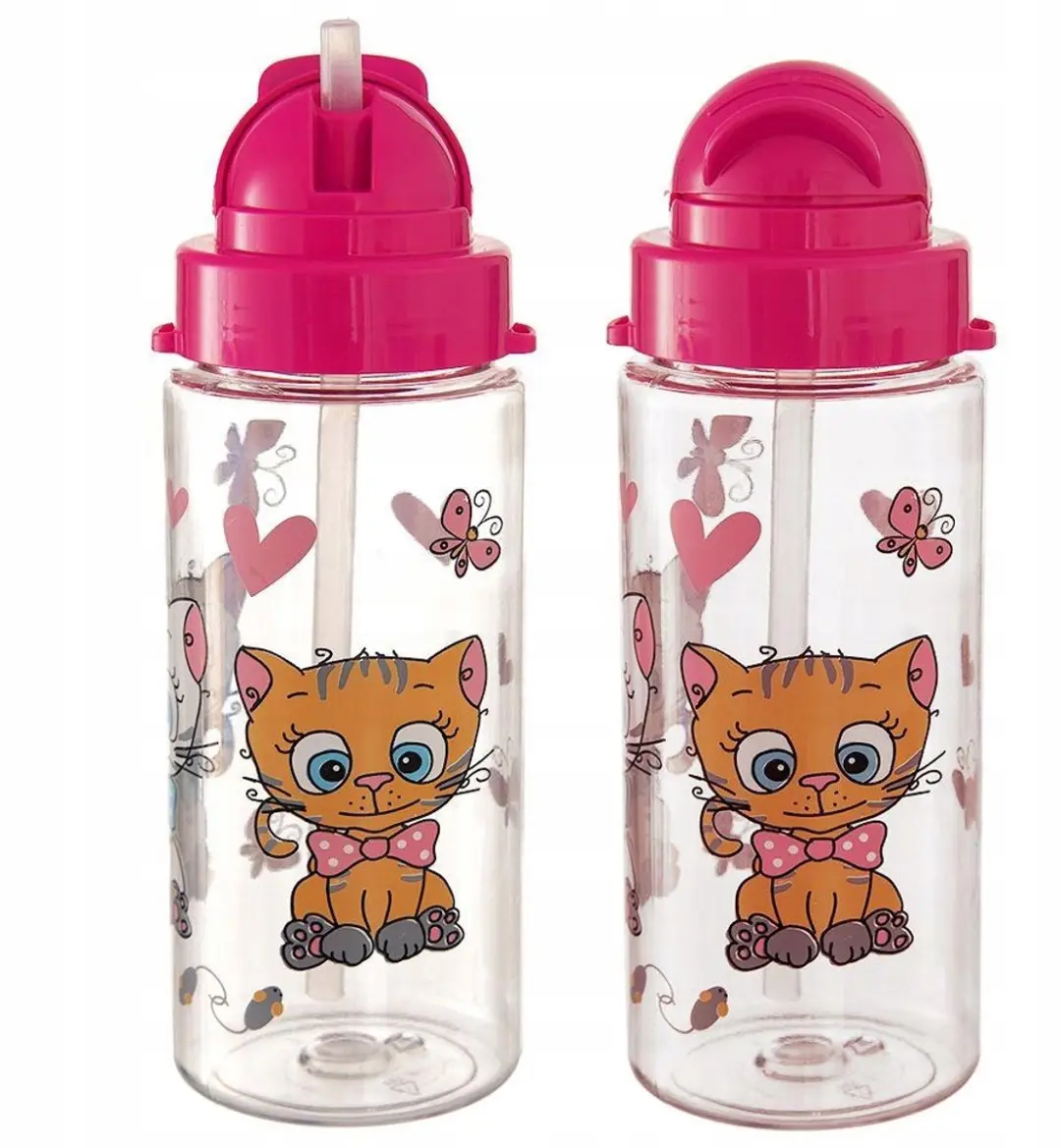 Orion Kinder Drinkfles met Rietje 490ml - Katten Design - Multicolor