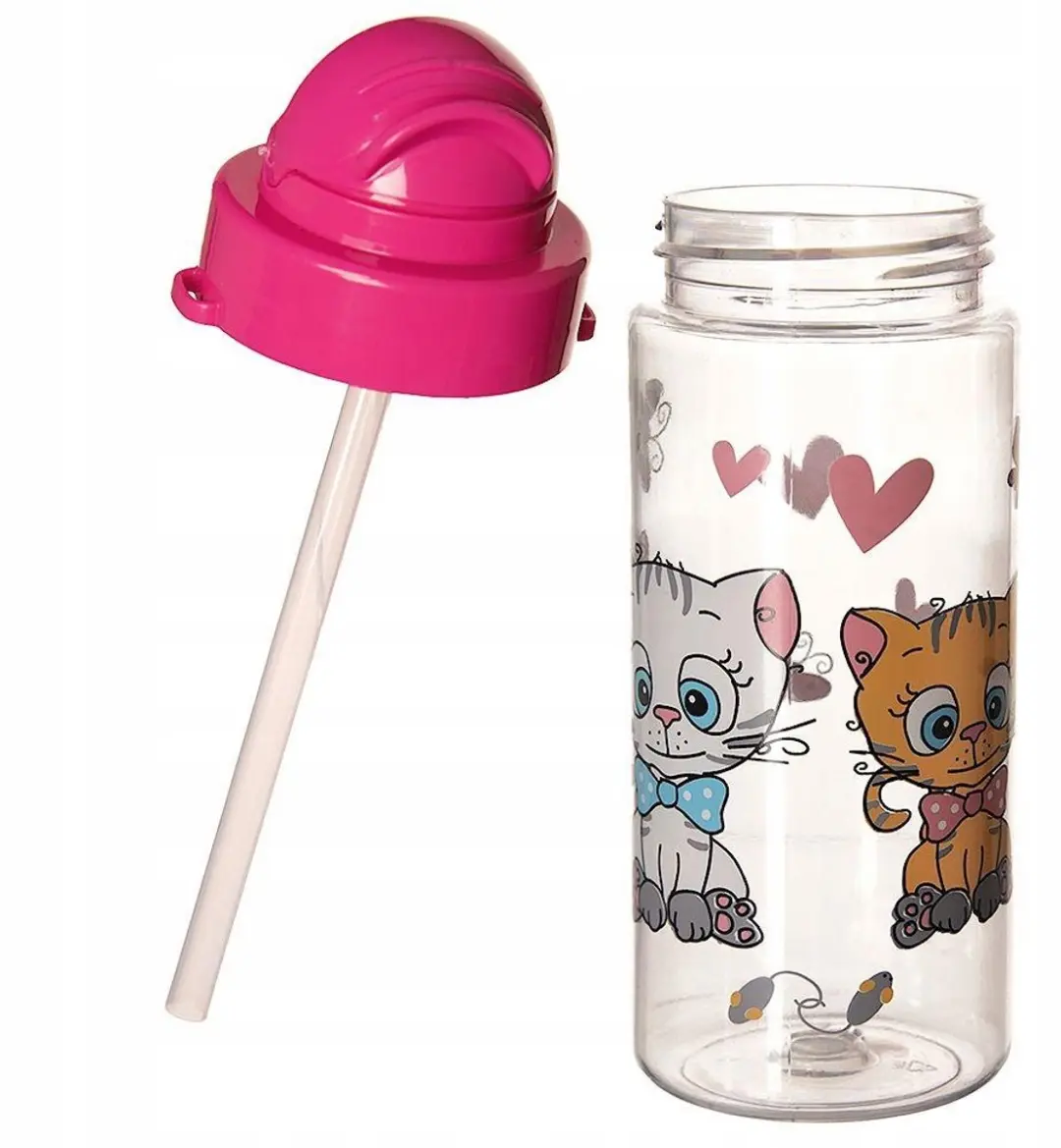 Orion Kinder Drinkfles met Rietje 490ml - Katten Design - Multicolor
