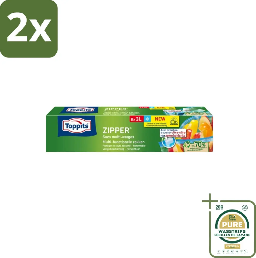 Toppits Zipper Multifunctionele Zakken 3L