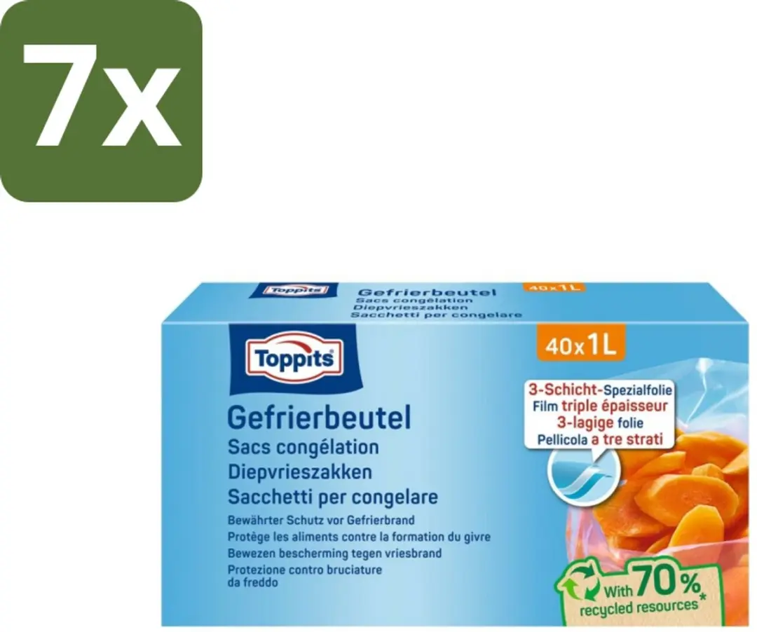 Toppits Diepvrieszakjes 1L