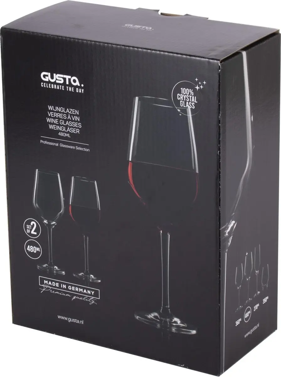 Gusta Wijnglazen Set 2-delig 480ml - Transparant