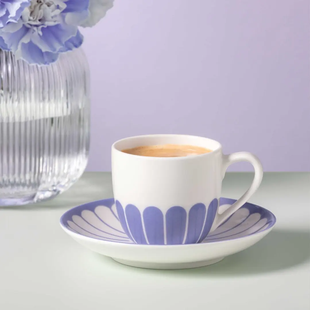 Villeroy & Boch Fleur Couleur Espressoset 70ml - Blauw