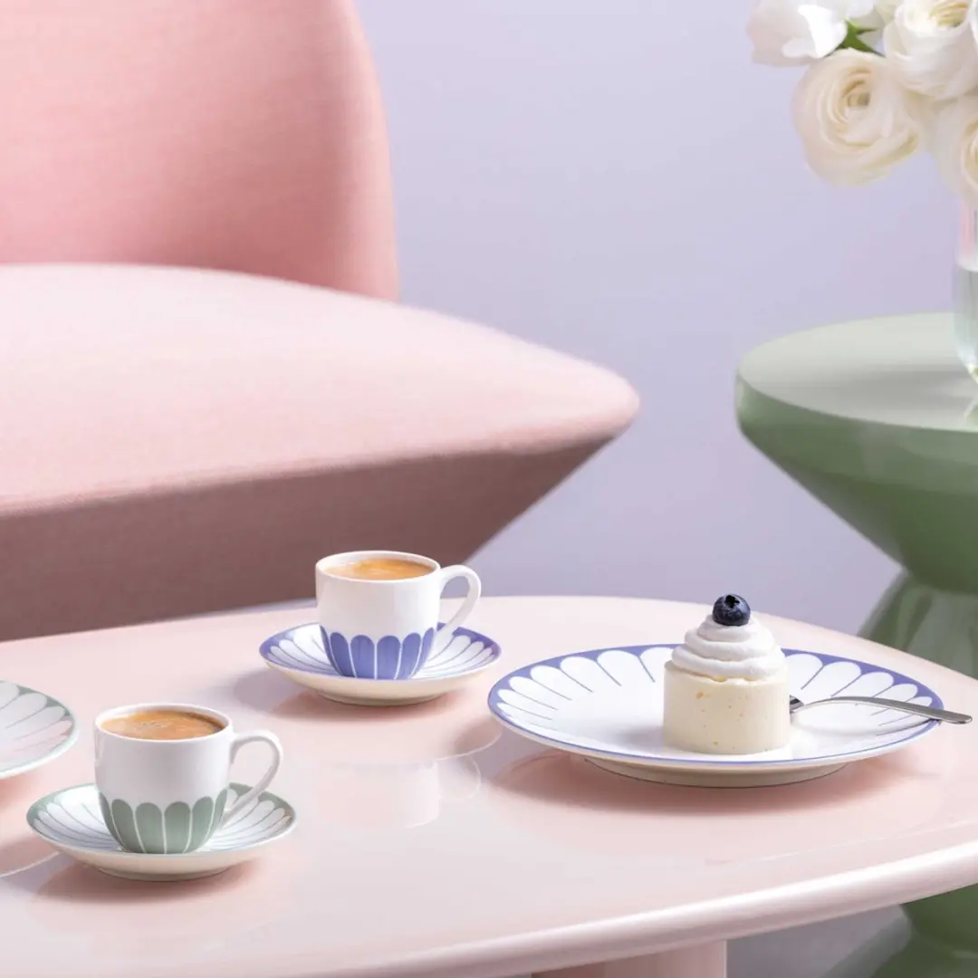 Villeroy & Boch Fleur Couleur Espressoset 70ml - Blauw