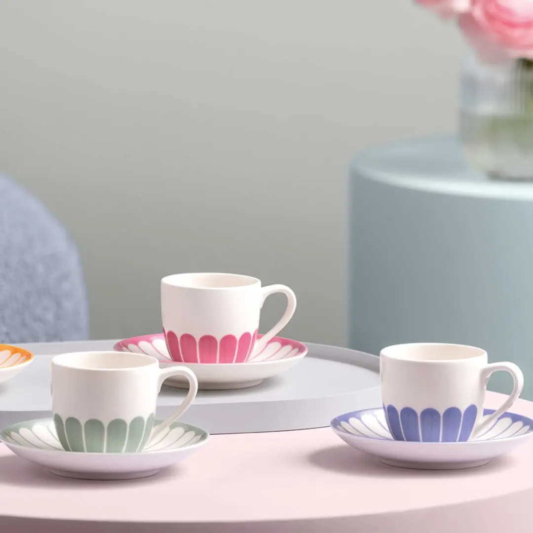Villeroy & Boch Fleur Couleur Espressoset 70ml - Blauw