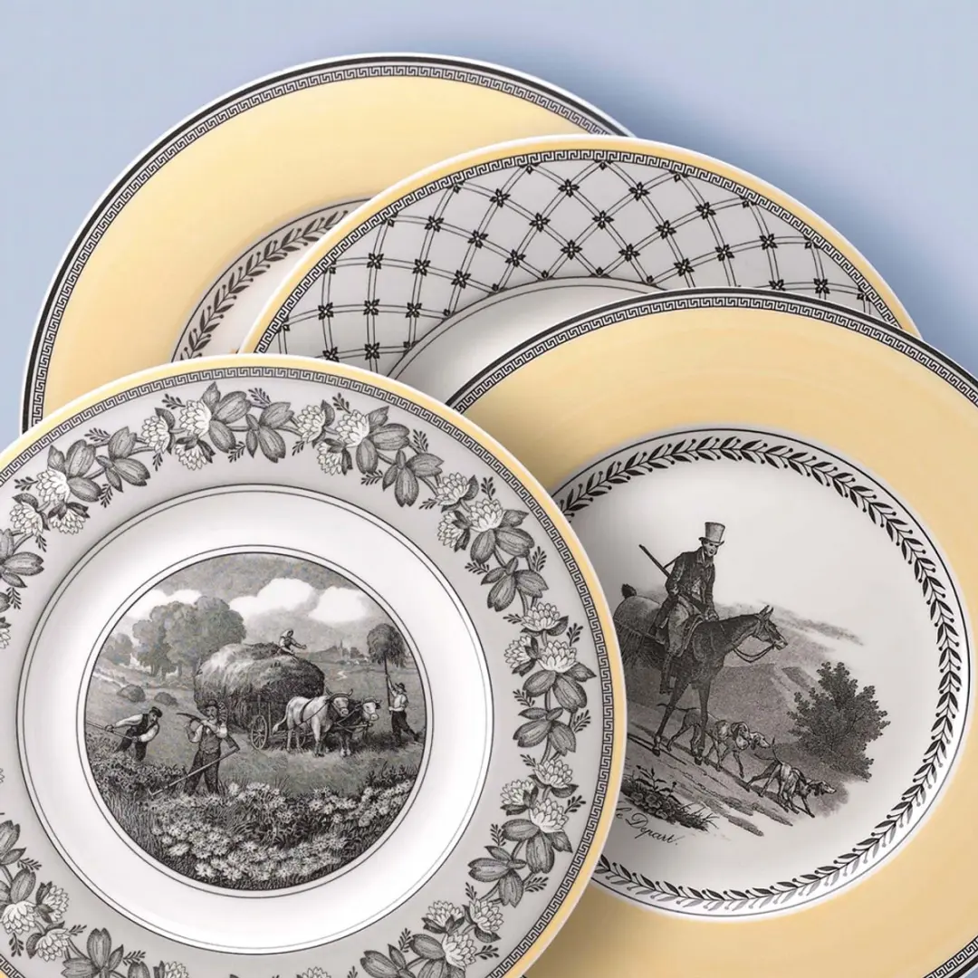 Villeroy & Boch Audun Fleur Speiseteller 27,1cm - wit-grijs-geel