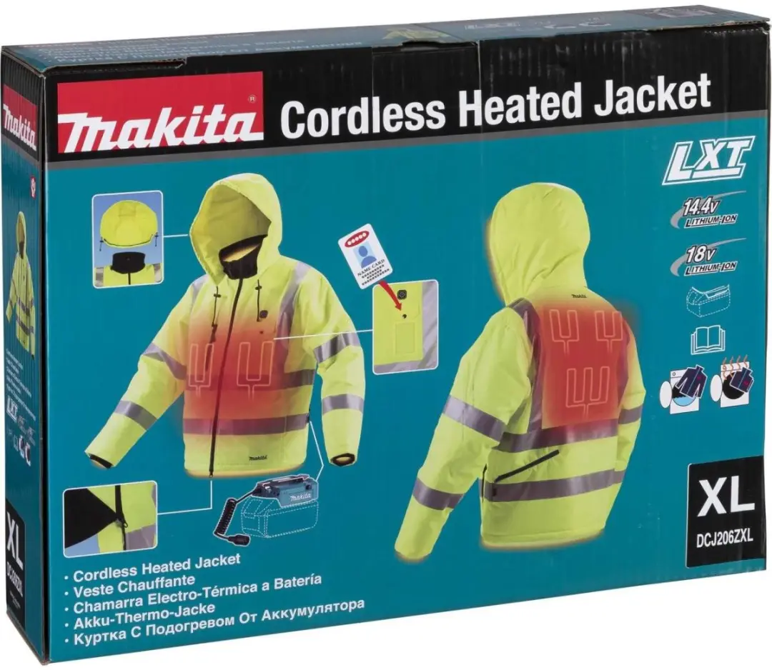 Makita DCJ206ZXL Accu Verwarmde Jas - XL - Geel