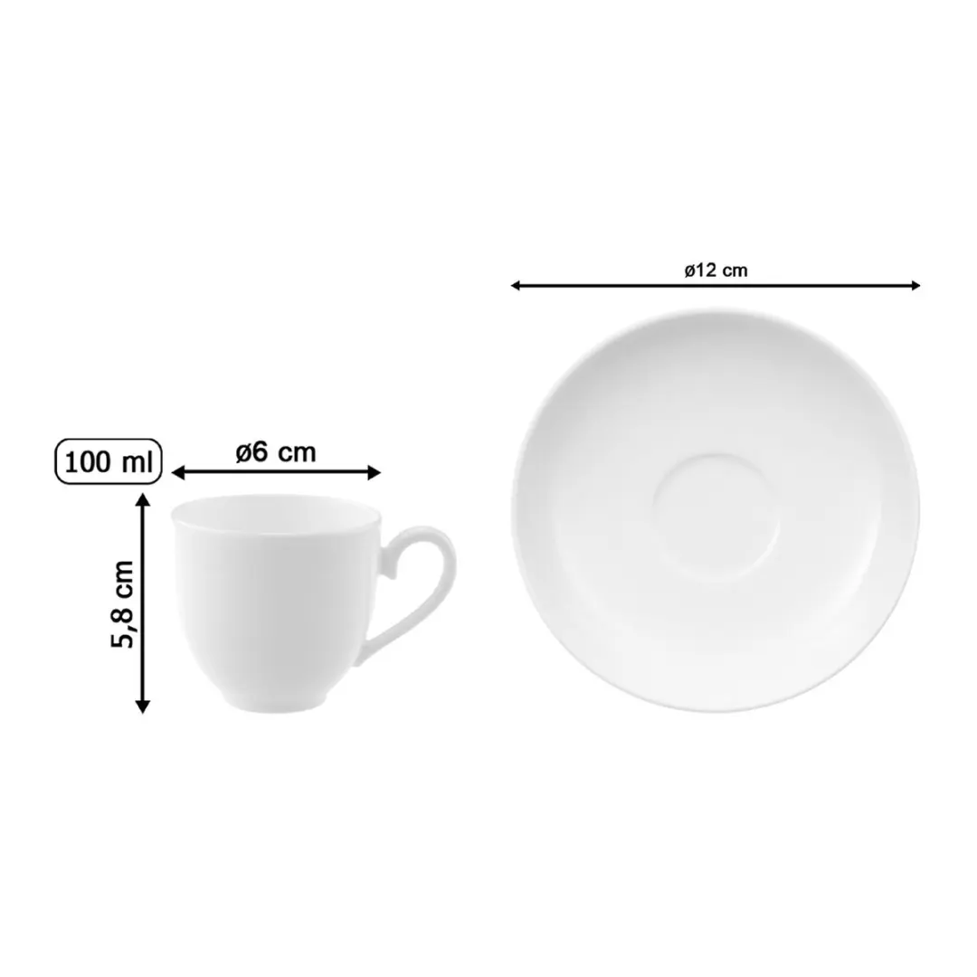 Villeroy & Boch Royal Mokka-/Espressotasse 100ml - 2 Stuks - Wit