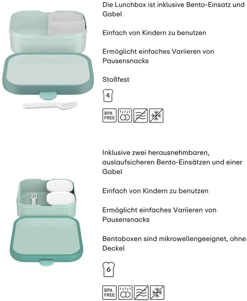 Mepal Campus Brotdosenset 2x 0,75L - Cool Mint