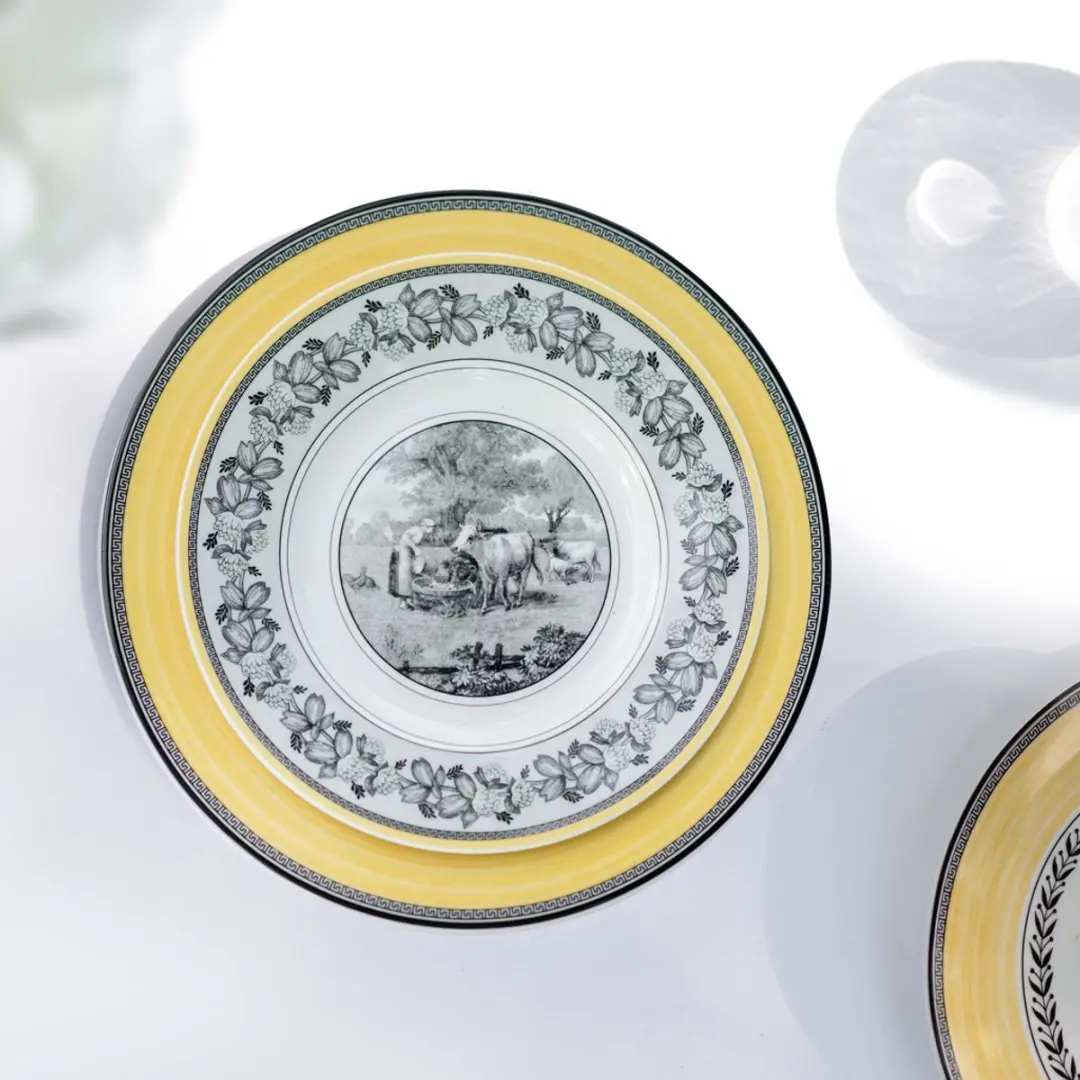 Villeroy & Boch Audun Ferme Frühstücksteller - 21,6 cm - wit-grijs-geel
