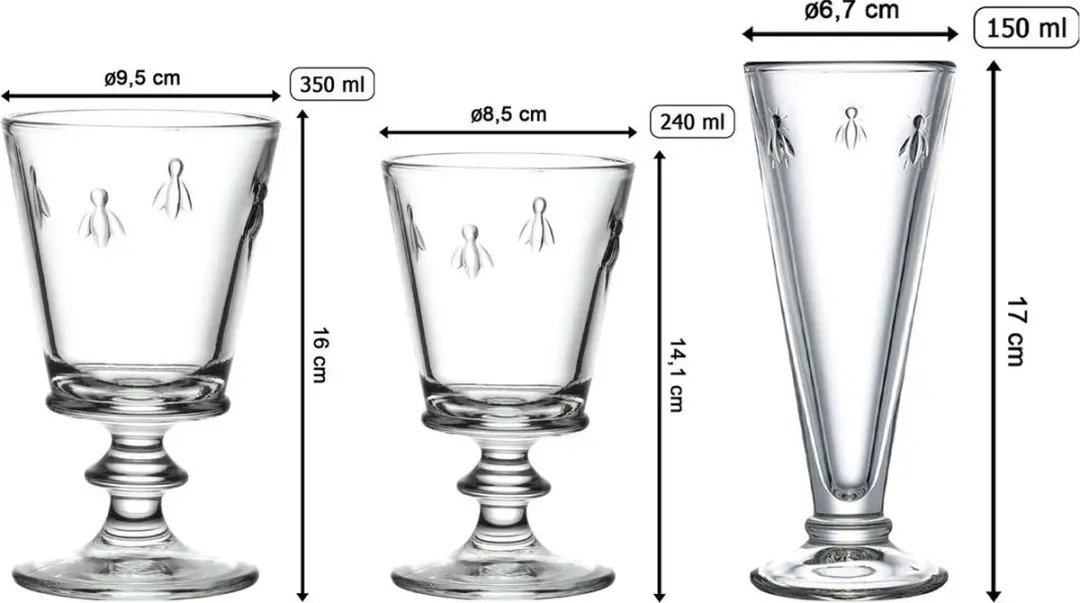 La Rochere Biene Abeille Wijnglazen Set - 18 Stuks