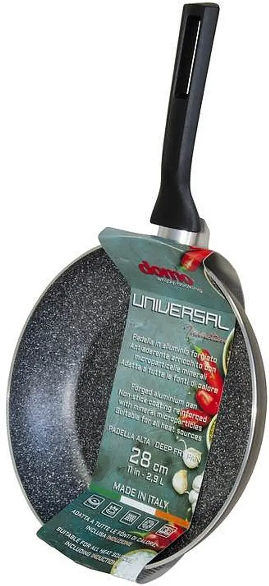 Domo Pan Universeel 28cm Granit - 8 Lagen - Zwart