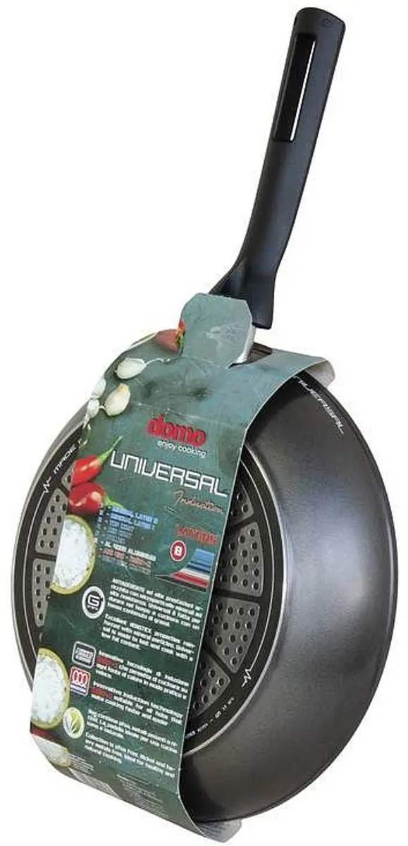 Domo Pan Universeel 28cm Granit - 8 Lagen - Zwart