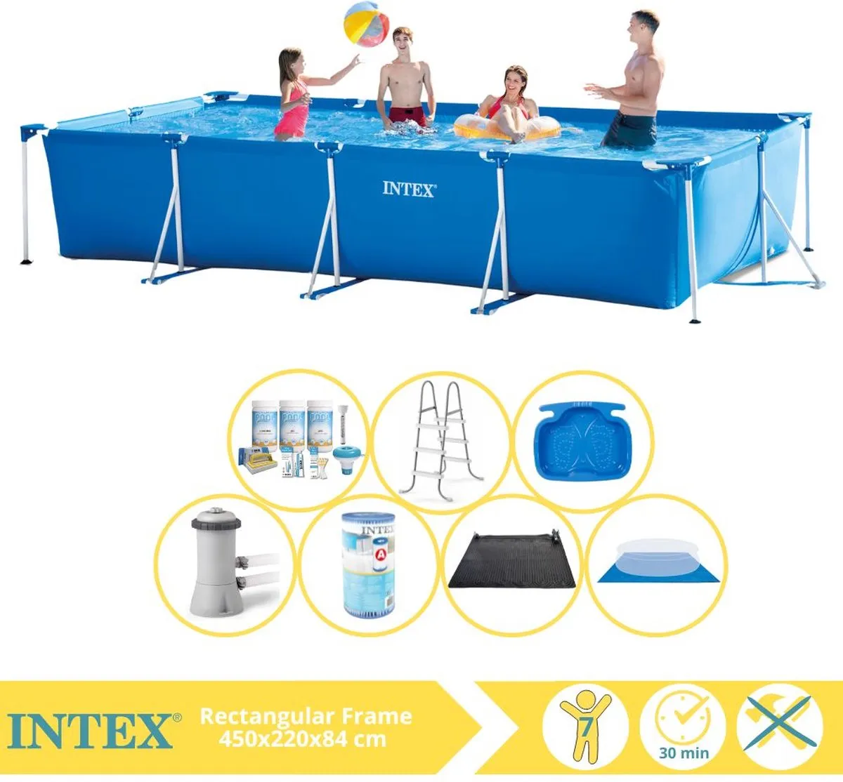Intex 28273NP Opzetzwembad 450x220x84cm - Blauw/Wit