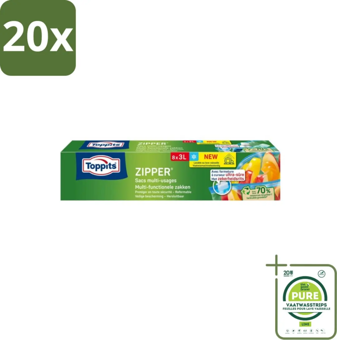 Toppits Zipper Multifunctionele Zakken 3L