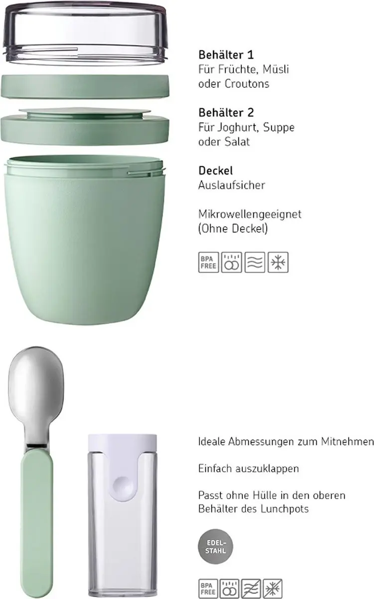 Mepal Ellipse 500 Lunchbox 700ml - 2 Vakken - Nordic Blue