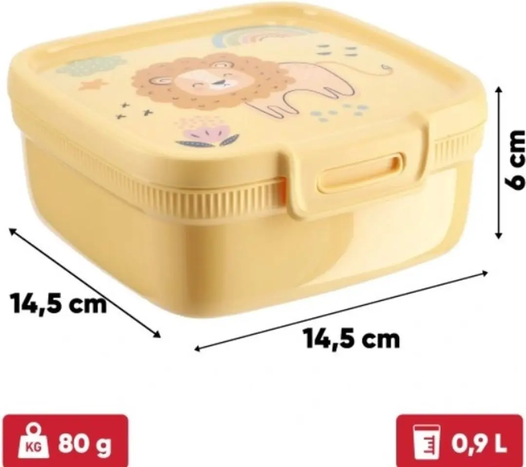 Curver Snapbox Kinder Lunchbox Leeuw 0,9L - Geel
