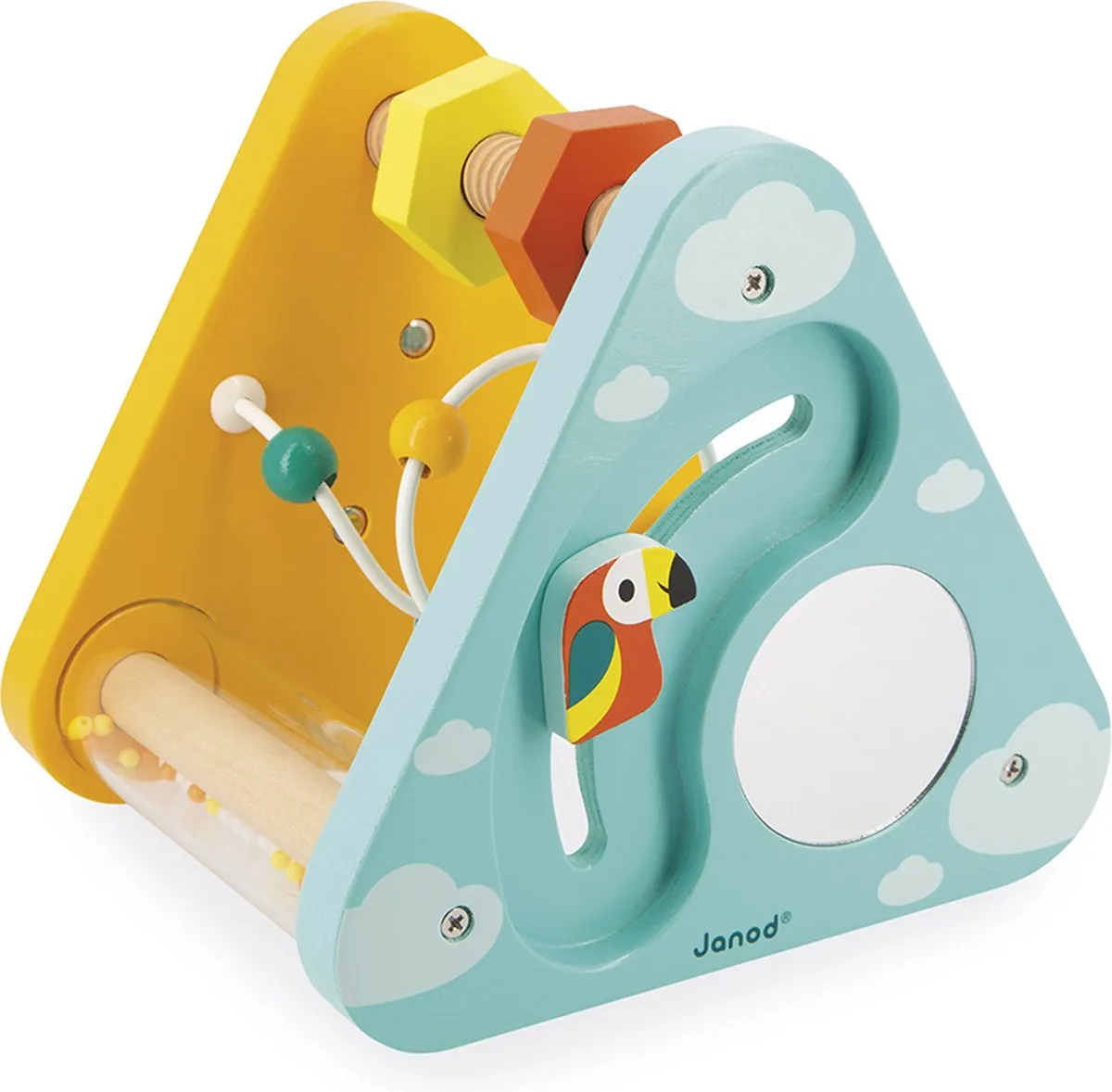 Janod Tropik Multi-Activiteiten Driehoek - 7 Activiteiten - Geel/Blauw