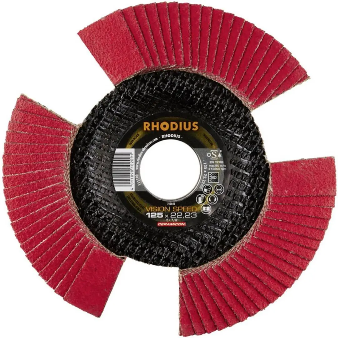 Rhodius VISION SPEED Lamellenschijf 125mm Ø - 80 Korrel - 22.23mm As